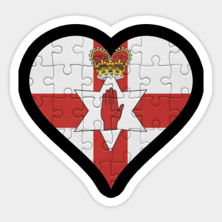 Irish Jigsaw Puzzle Heart Design - Gift for Irish With Northern Ireland Roots Sticker